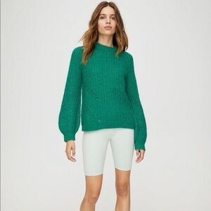 Wilfred Aritzia Saba Pointelle Puff Sleeve Sweater